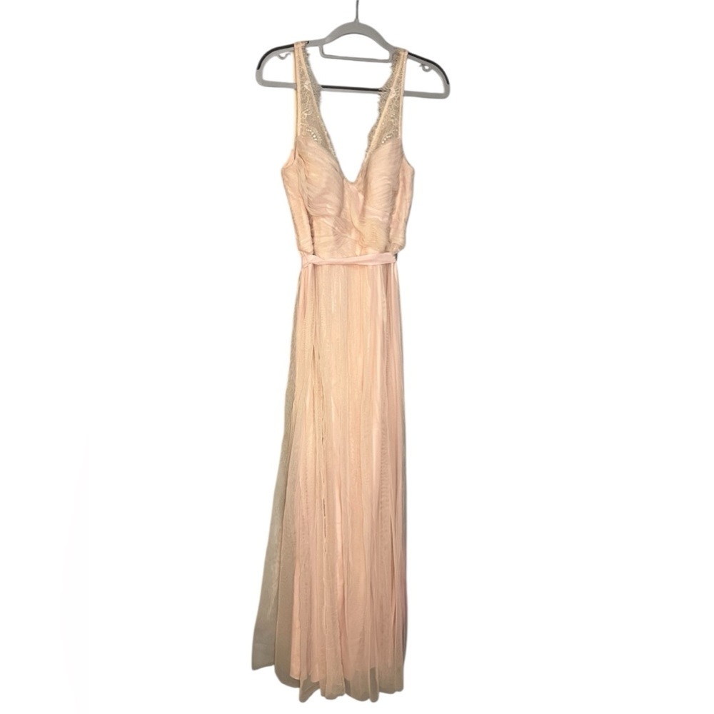Anthropologie Hithero light pink bridesmaid dress special‎ occasion maxi gown